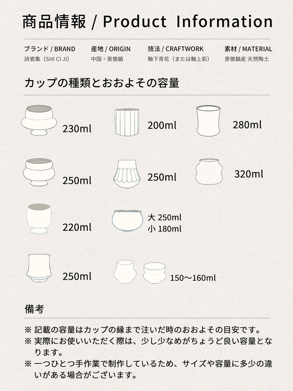 詩瓷集 中国で人気のハンドメイド陶器 景徳鎮手描きの青花磁器 鳳凰紋のコマ型カップ ヴィンテージ風の日用コーヒーカップ 4枚目の画像