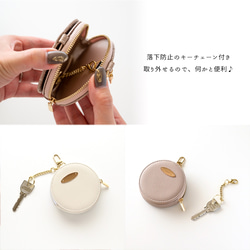 ミラー付き ラウンドポーチ 【 simple 】 オーバルプレート 名入れ 丸ポーチ HA51A 6枚目の画像