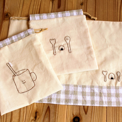 手刺繍》コップくんのコップ歯ブラシ袋 その他入園グッズ nenna 通販
