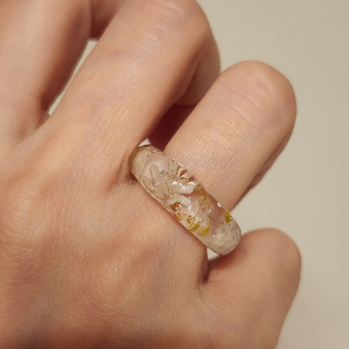 ラチュラルガーデン レジンリング ドライフラワーハンドメイド 秋 指輪