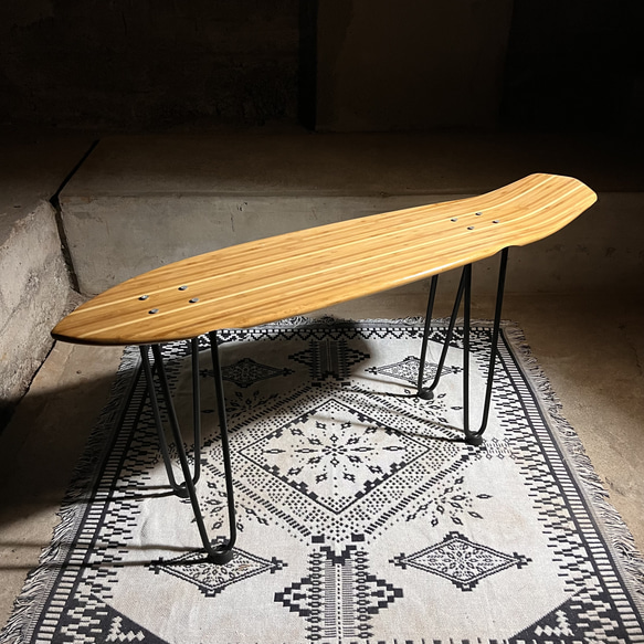 【送料無料】【リメイクスケートボードチェア】 スツール、ベンチ、テーブルとしても利用可！　153 1枚目の画像