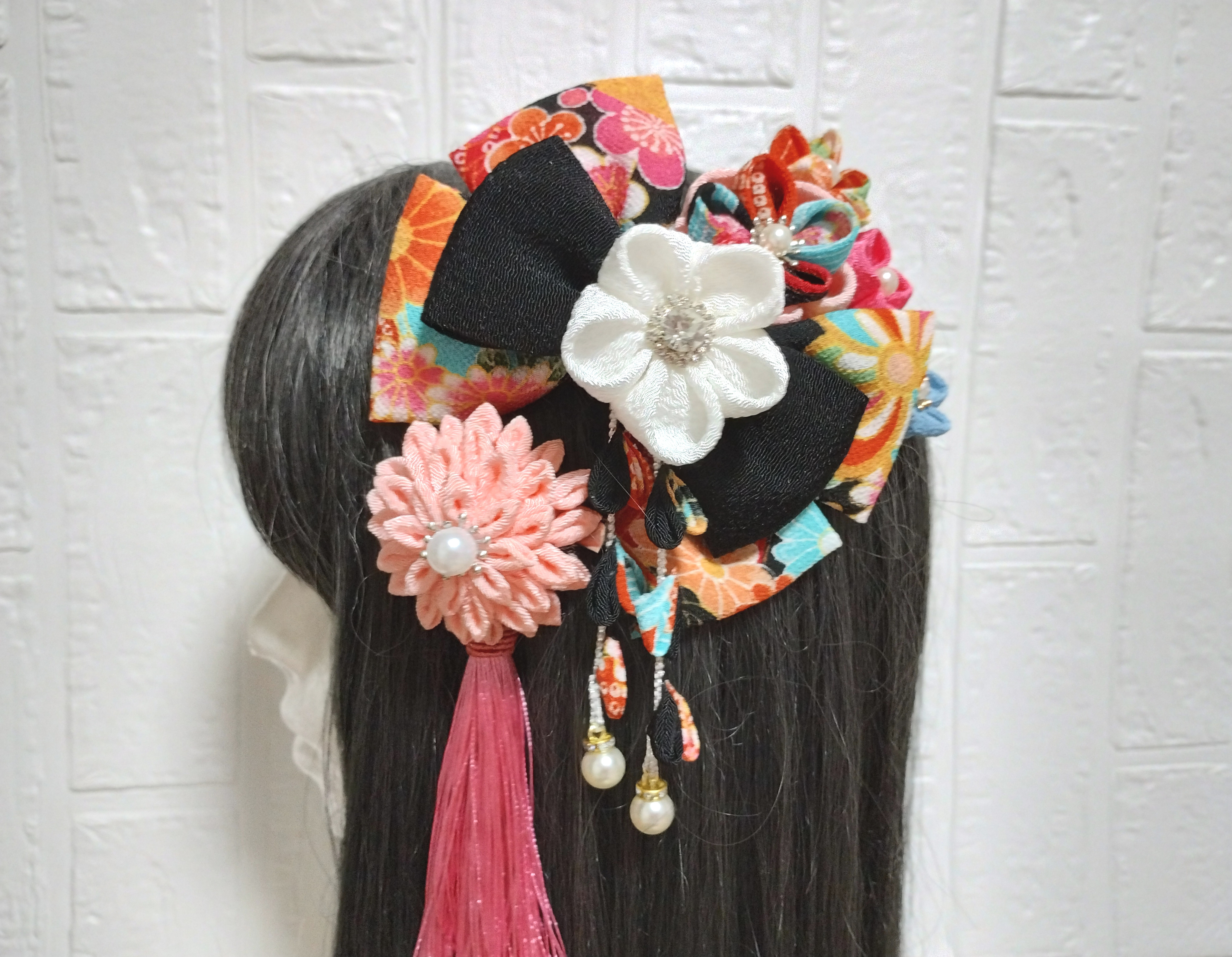 髪飾り　リボン　成人式髪飾り　卒業式髪飾り　七五三髪飾り　つまみ細工髪飾り　袴髪飾り