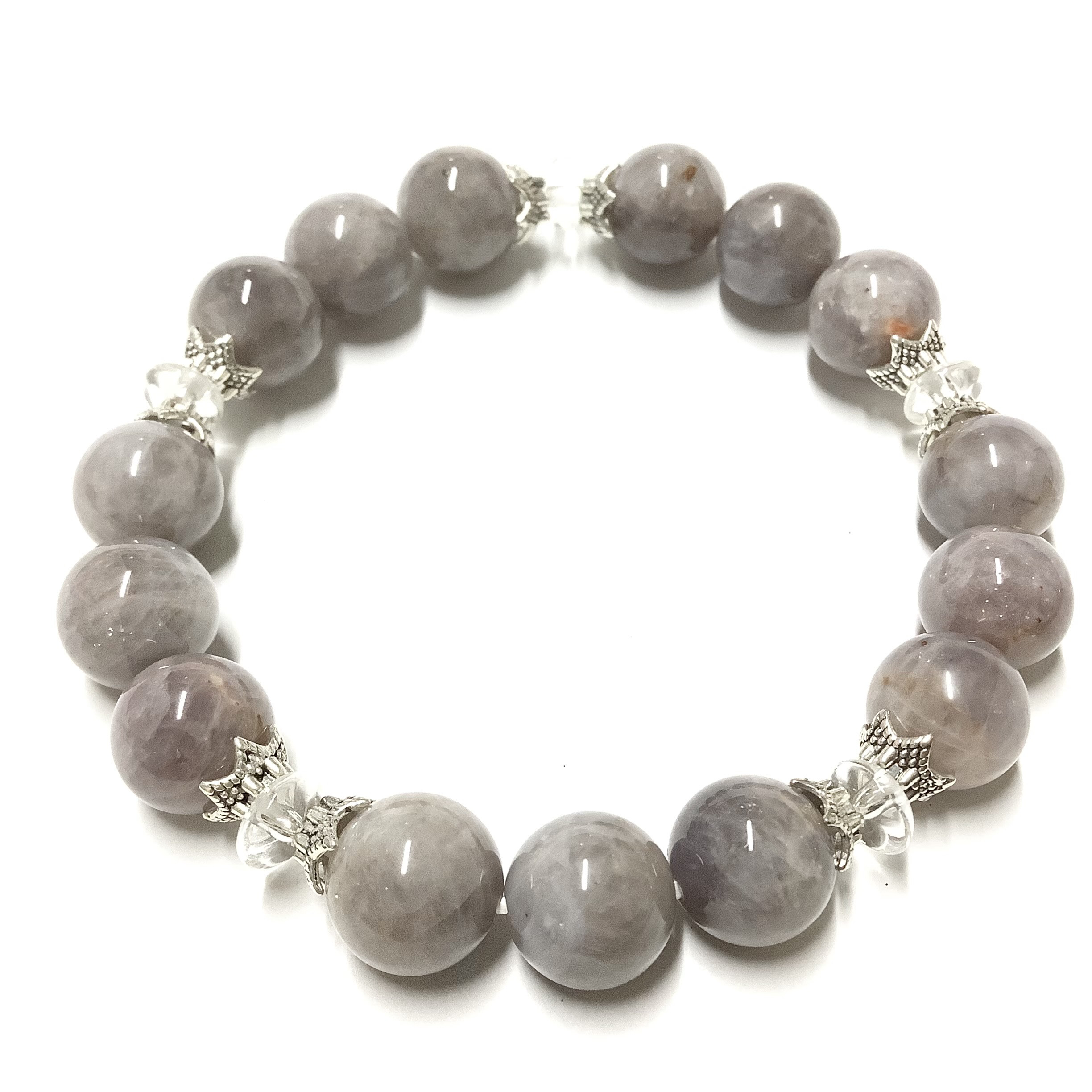 激レア☆一点物 ヒーリングストーン 天然石 ブルーローズクォーツ(ブルーミルキークォーツ) ブレスレット ①