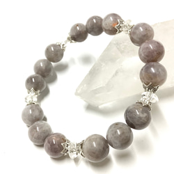 レジンバングルシルバーくすみブルーローズクォーツ天然石クリスタル