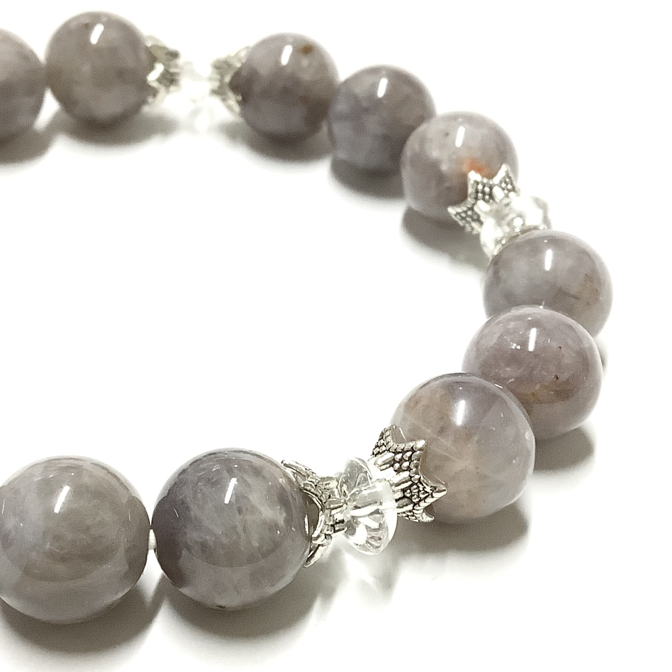 激レア☆一点物 ヒーリングストーン 天然石 ブルーローズクォーツ(ブルーミルキークォーツ) ブレスレット ①