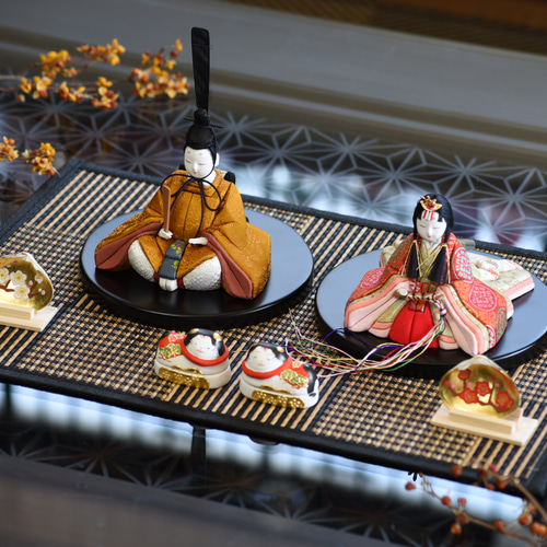 雛人形 木目込み人形 【平安雛】 黄櫨染 1点もの ひな人形・雛飾り