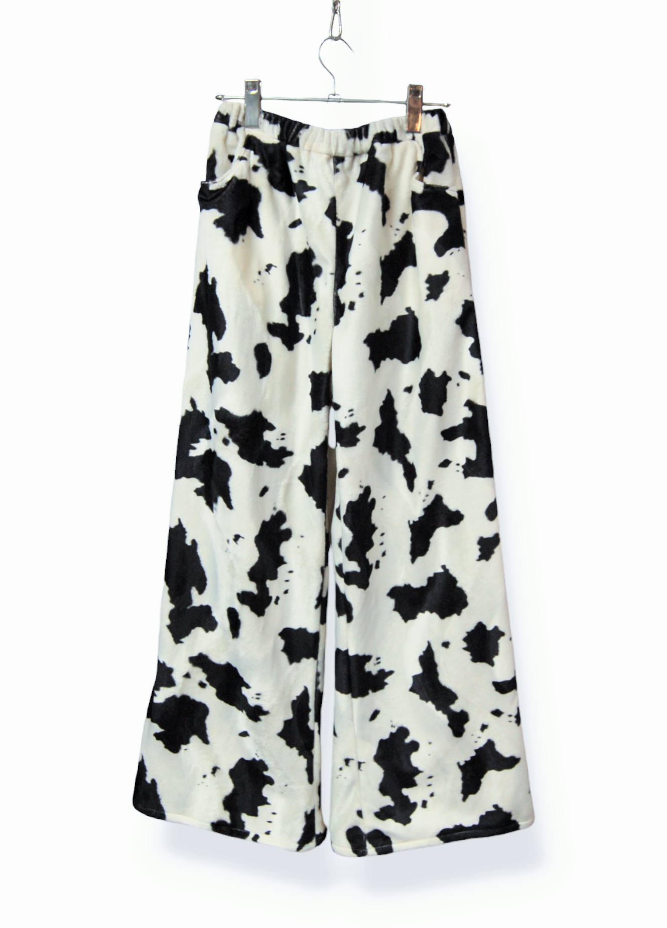 牛柄フェイクファーワイドパンツ