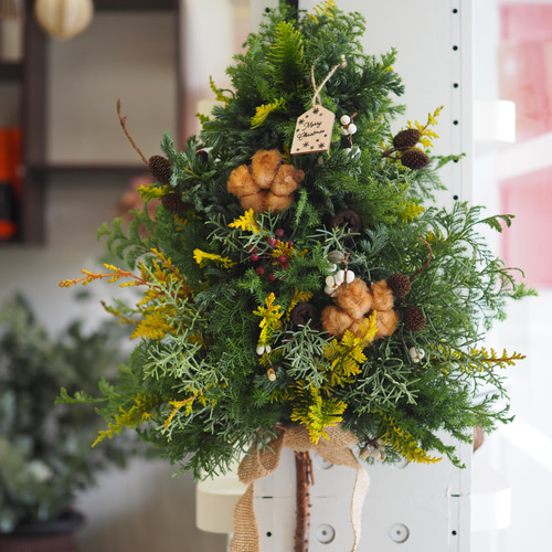 ツリー型クリスマスリース【フレッシュリース】【クリスマスリース