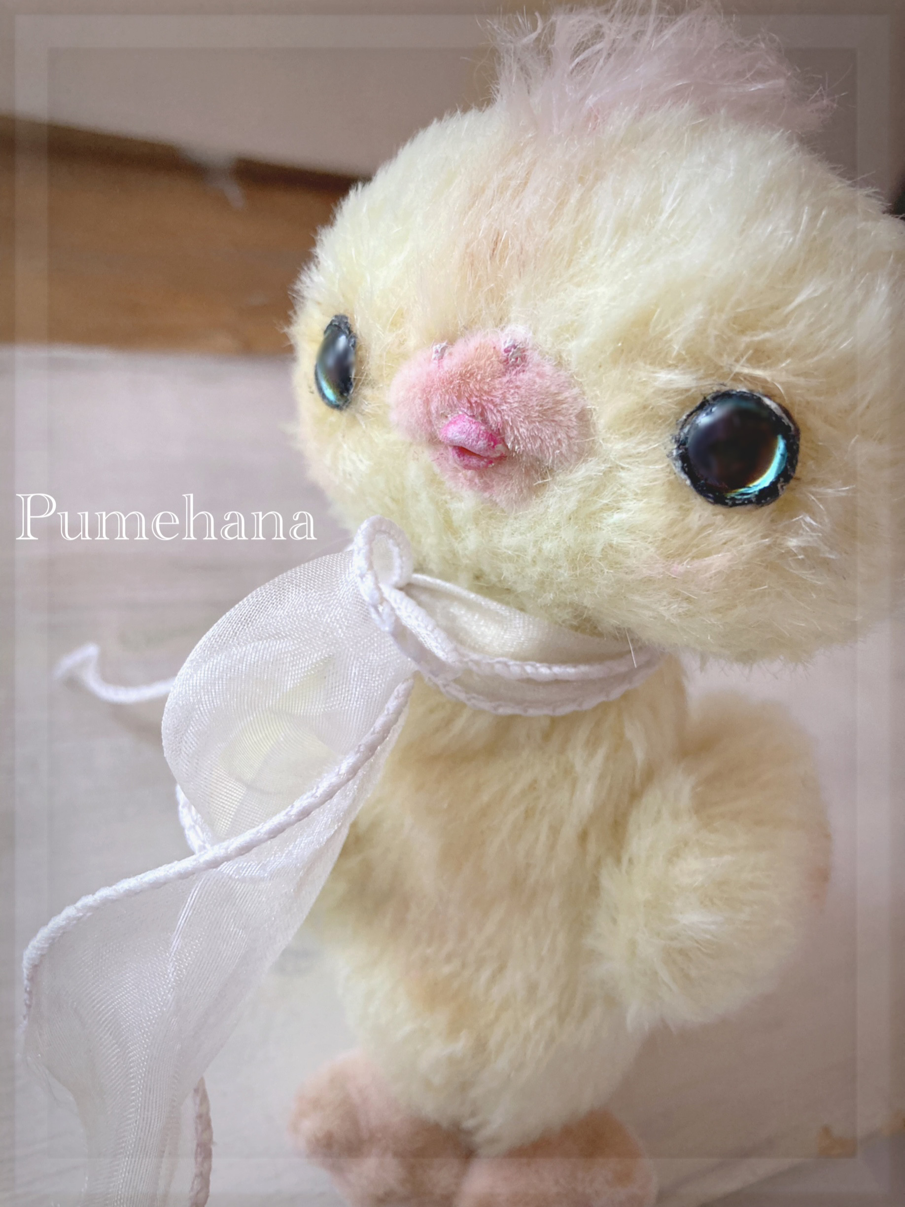 レモンイエローの小鳥の仔* テディベア 小鳥 ペット ぬいぐるみ
