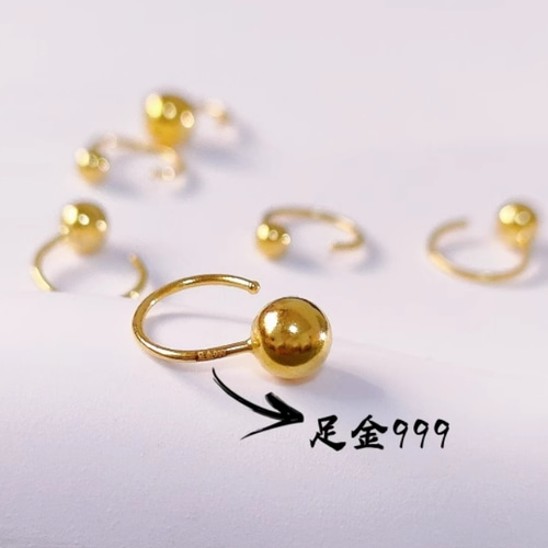24K(片耳)K24純金フープピアス24金ピアス つやあり24K純金開口 24K(片耳)K24純金フープピアス24金ピアス つやあり24K純金開口