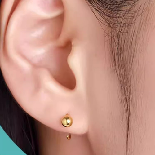 2連フープピアス(片耳) 18金、14金 楽天市場】18金 フープピアス 2.0 × 25mm ゴールド メンズ