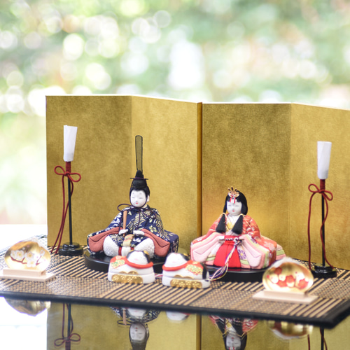 木目込み雛人形　手作り　Japan made 久月 木目込み手作りキット 『正絹 末広雛飾り』 | ひな人形材料