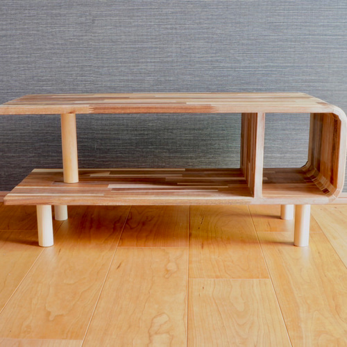 アカシアの美しさが際立つコの字型ローテーブル、コーヒーテーブル