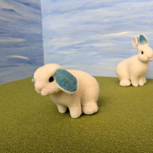 画像1.2 雪うさぎさん専用 雪うさぎ2つ 透過png：イラスト無料