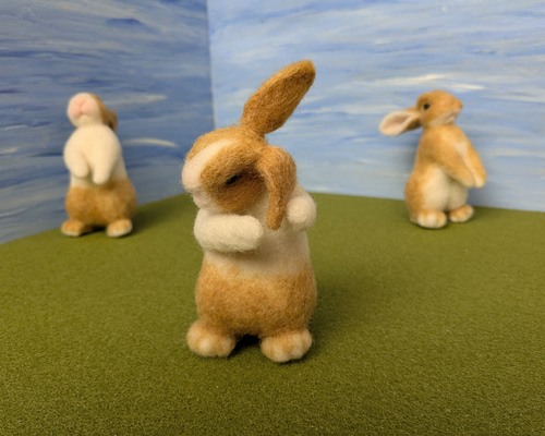 うさぎ 羊毛フェルト ダッチ ライラック ハンドメイド db48487df712c9eeaf4b34b4c40e22