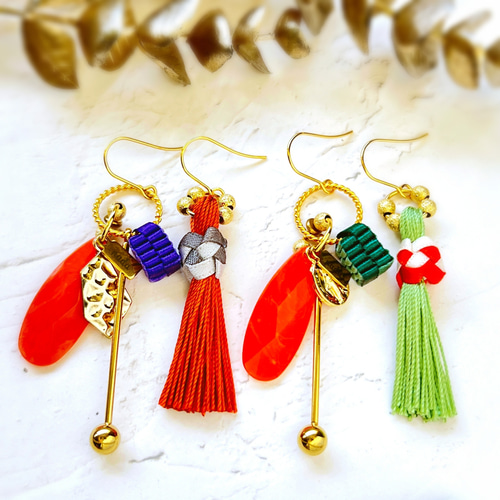 【1273】レジンモチーフとタッセルのピアス 1273】レジンモチーフとタッセルのピアス 1273】レジンモチーフと