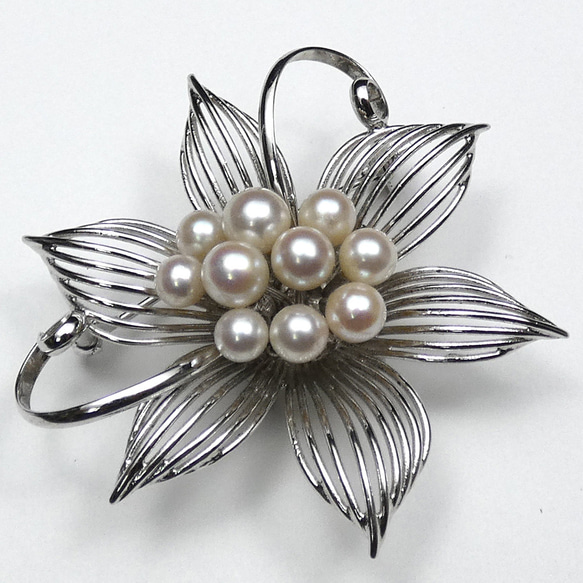 アコヤ本真珠ブローチ 超ボリューム 約4.5-6.0m日本産あこやベビー