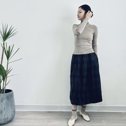 【秋冬★チェック柄スカート★ウール】Aライン│ツイードスカート│カジュアル│レトロ│通勤│厚み│B-50YYM 12枚目の画像