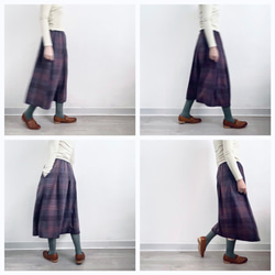 【秋冬★チェック柄スカート★ウール】Aライン│ツイードスカート│カジュアル│レトロ│通勤│厚み│B-50YYM 3枚目の画像