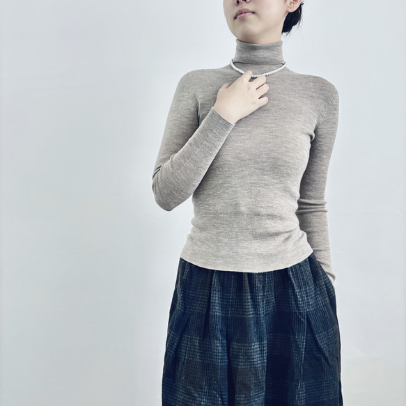 【秋冬★チェック柄スカート★ウール】Aライン│ツイードスカート│カジュアル│レトロ│通勤│厚み│B-50YYM 11枚目の画像