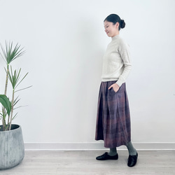 【秋冬★チェック柄スカート★ウール】Aライン│ツイードスカート│カジュアル│レトロ│通勤│厚み│B-50YYM 8枚目の画像