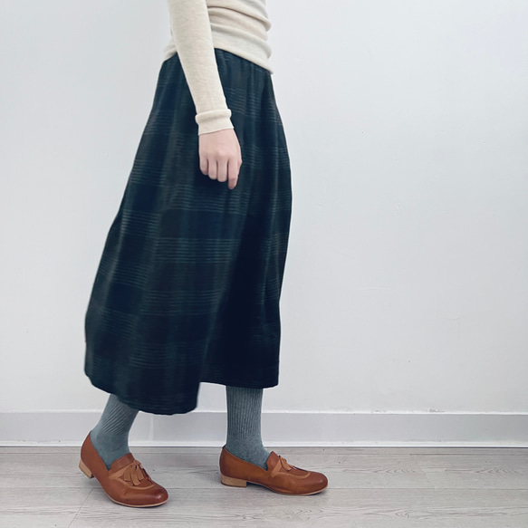 【秋冬★チェック柄スカート★ウール】Aライン│ツイードスカート│カジュアル│レトロ│通勤│厚み│B-50YYM 9枚目の画像