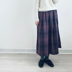 【秋冬★チェック柄スカート★ウール】Aライン│ツイードスカート│カジュアル│レトロ│通勤│厚み│B-50YYM 4枚目の画像