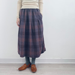 【秋冬★チェック柄スカート★ウール】Aライン│ツイードスカート│カジュアル│レトロ│通勤│厚み│B-50YYM 5枚目の画像