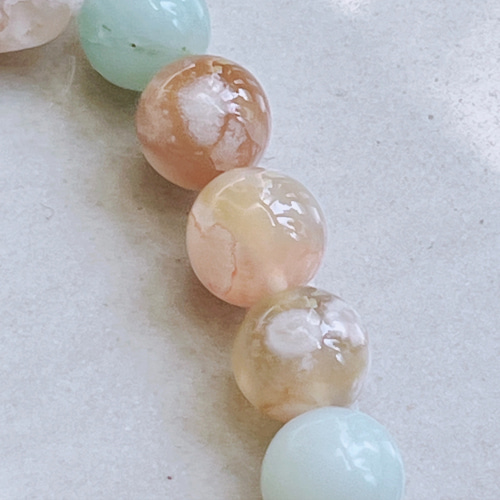 桜瑪瑙　天然石ブレスレット 桜2025【桜瑪瑙】桜瑪瑙ブレスレット 天然石ブレスレット グリーン瑪瑙