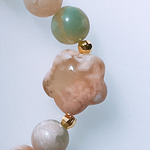 桜瑪瑙　天然石ブレスレット 桜2025【桜瑪瑙】桜瑪瑙ブレスレット 天然石ブレスレット グリーン瑪瑙