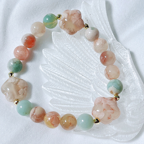 桜2025【桜瑪瑙】桜瑪瑙ブレスレット 天然石ブレスレット ブレスレット