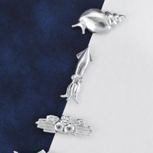 純錫製 海鮮箸置き（鰤・ホタルイカ・蟹・バイ貝・白エビ） 箸・箸置き