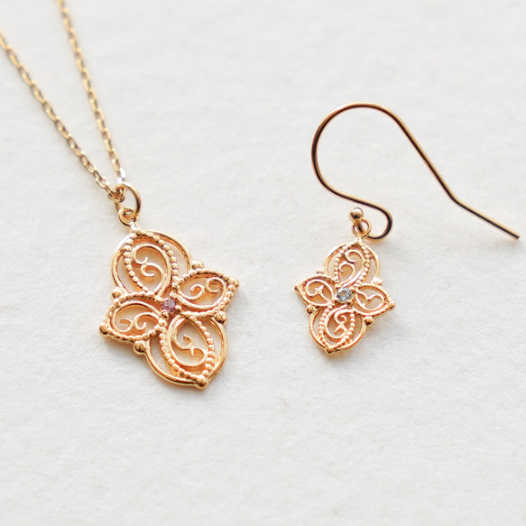 【12ヶ月誕生石】フィリグリーネックレス‐Arabesque‐《送料無料》天然石 クリスマス 7枚目の画像