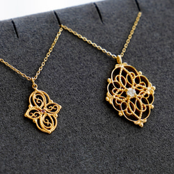 【12ヶ月誕生石】フィリグリーネックレス‐Arabesque‐《送料無料》天然石 クリスマス 9枚目の画像