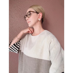 RATA❤️選擇你的長度❤️條紋袖連身裙❤️一件就很酷很可愛❤️非常適合畢業典禮和入學典禮❤️優雅的灰褐色 第7張的照片