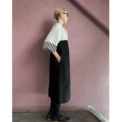 RATA❤️選擇你的長度❤️條紋袖連身裙❤️一件就很酷很可愛❤️非常適合畢業典禮和入學典禮❤️優雅的灰褐色 第14張的照片