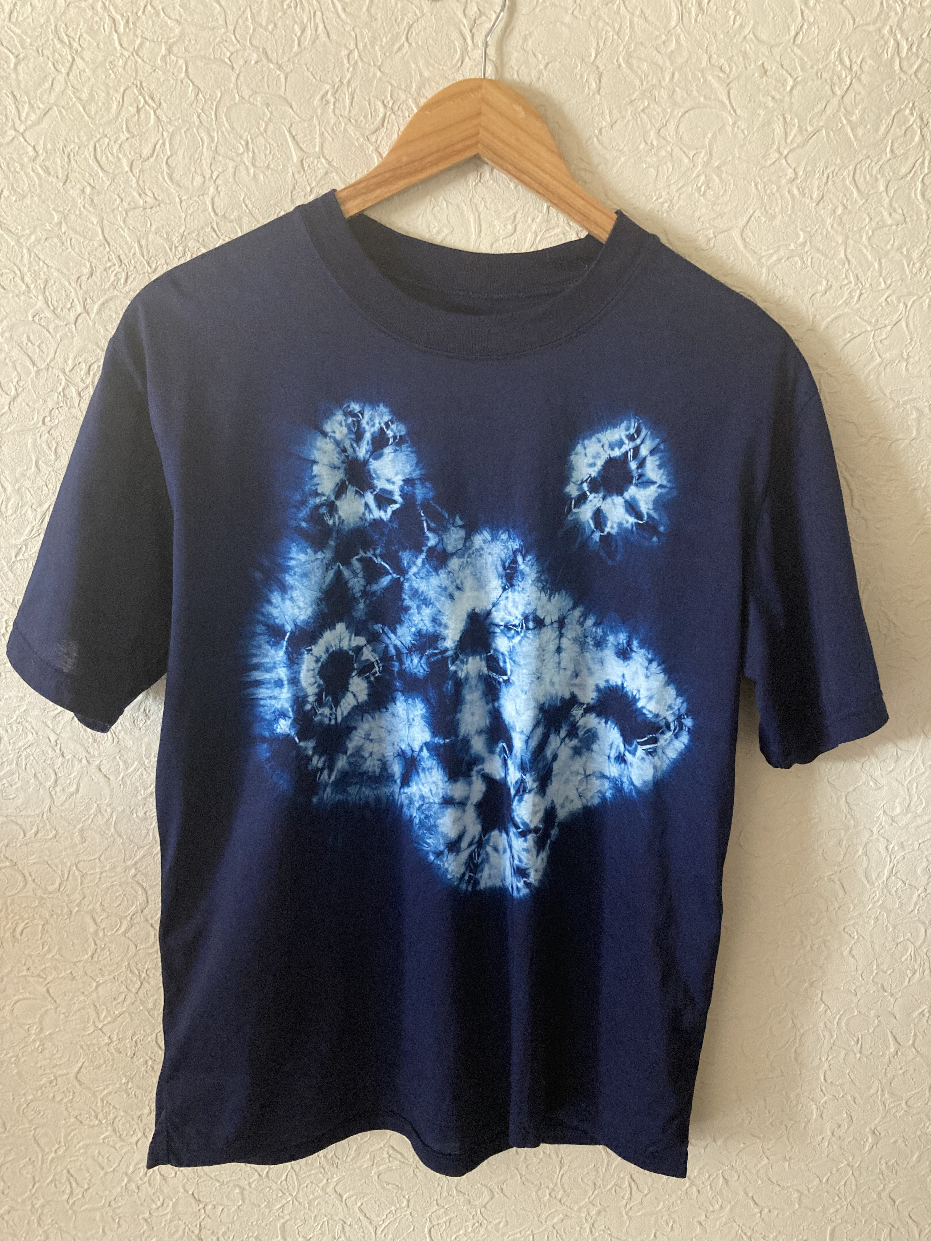 天然藍染　カジュアルTシャツ半袖女性用L