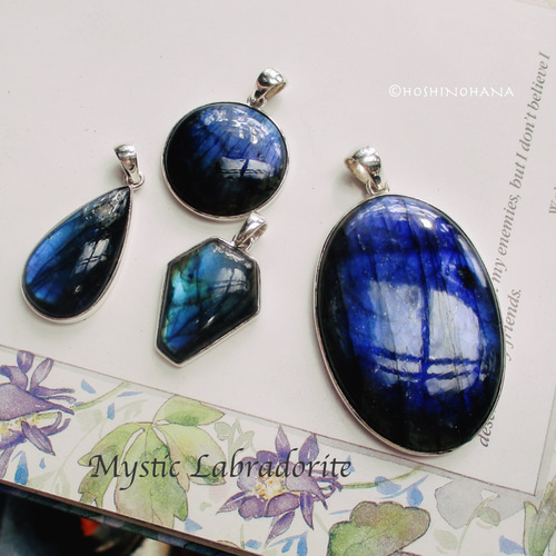 Sv925】* StoneArt* Mystic Blue・・・ ”ラブラドライトTearDrop 
