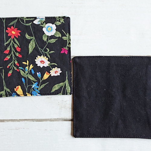 送料無料*ボタニカルフラワー柄*ミニコースター4枚セット コースター