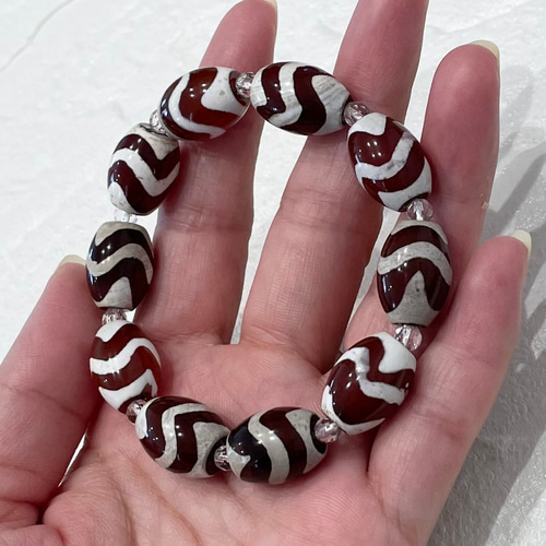 天然石 水晶クラスター 虎牙天珠ブレスレット セット