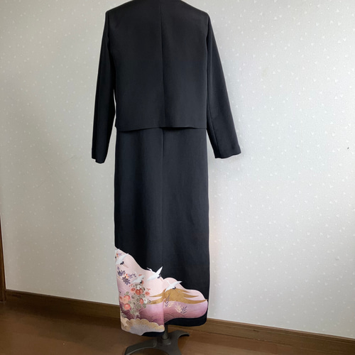 No.134ノースリーブワンピースとボレロ カーブ L〜 LL13号留袖ドレス