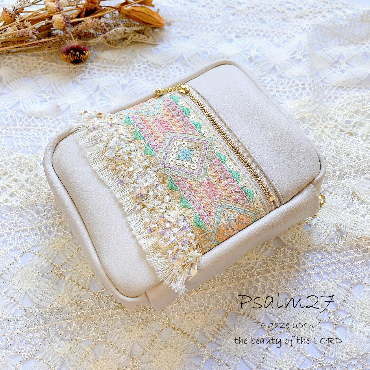 小型聖書カバー［フェイクレザー］✳︎ フリンジレース 4,875円