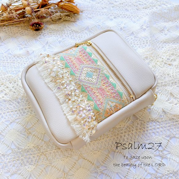 小型聖書カバー［フェイクレザー］✳︎ フリンジレース ブックカバー