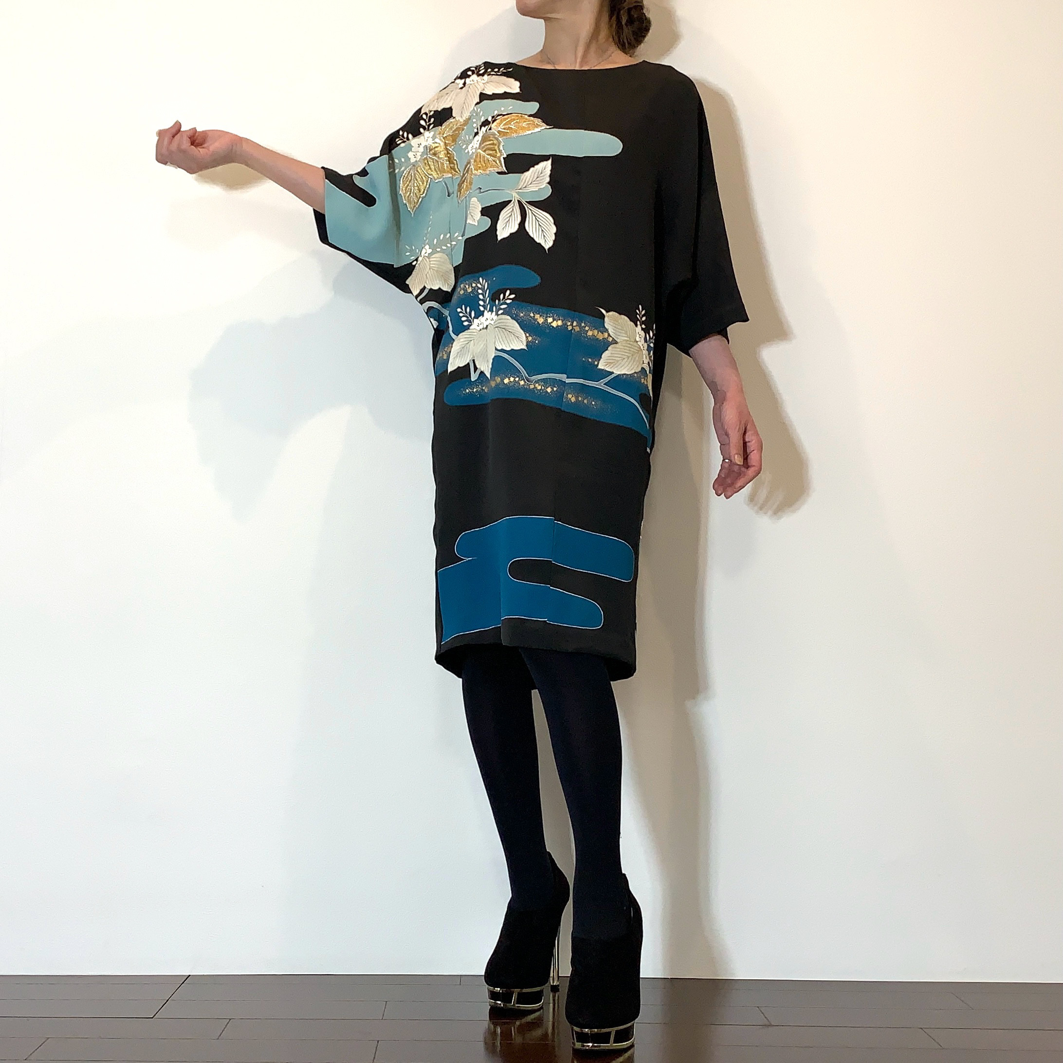 を 新品 留袖 リメイク ワンピース ドルマン 受注製作》留袖リメイク