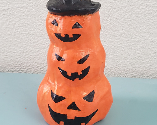 ハロウィン 張り子のかぼちゃ人形 身長約34㎝