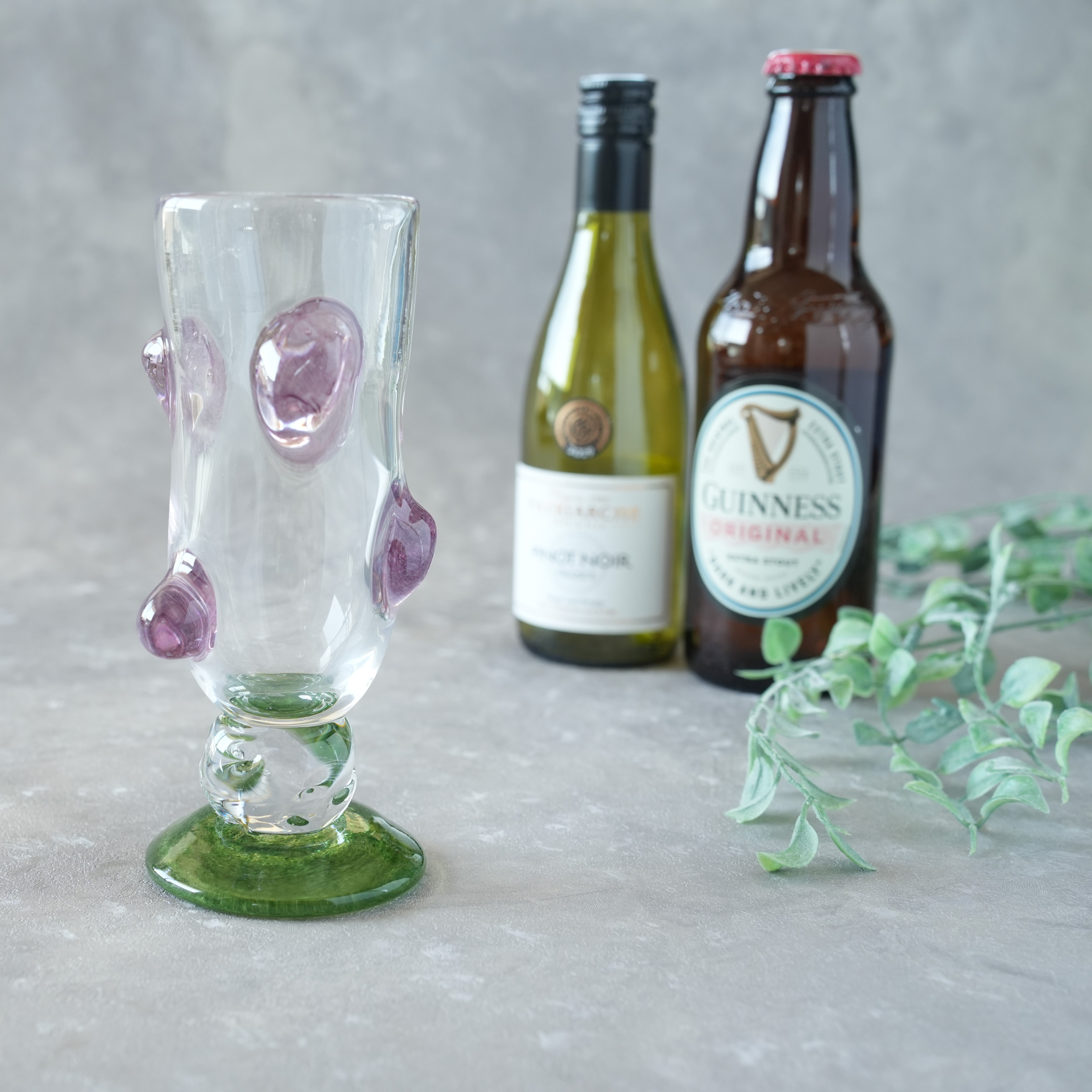 【happy】水玉ソーダ水グラス/ムラサキ×グリーン