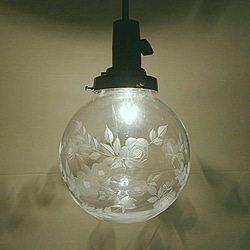 シーリングタイプ浮雲ラムネヴィンテージガラスランプ 浮き雲ラムネ×クリア9☆ヴィンテージガラスボールペンダントランプ