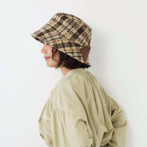 リングツイードチェックバケットハット/ブラウン 245-1-200 ハット