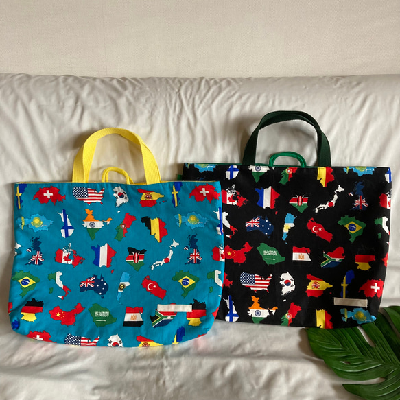 床につかない！！】入園入学レッスンバッグ手提げ絵本袋リバーシブル71