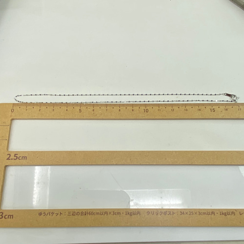 PT850 プラチナネックレス 華奢 スクェア 35センチ 短め